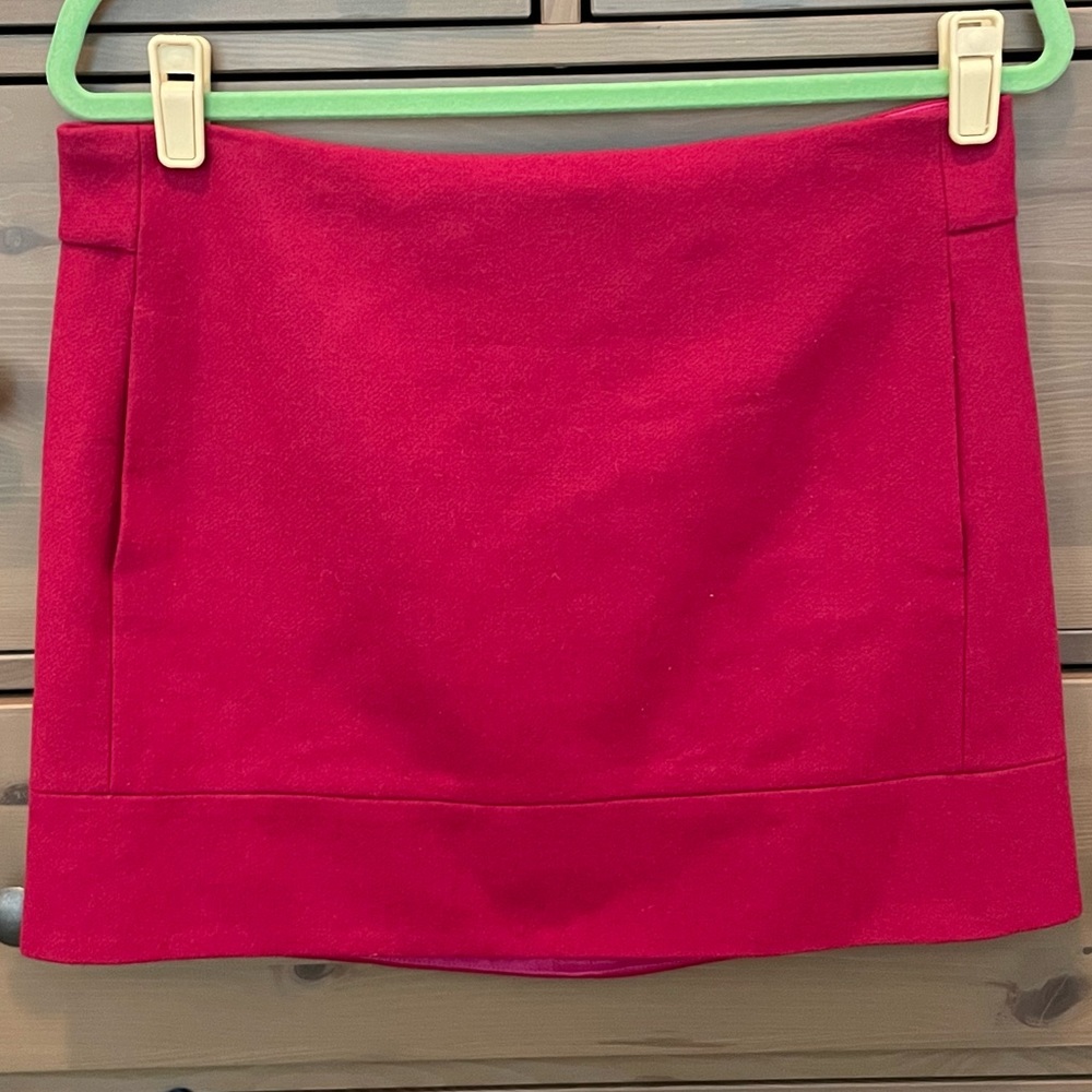J. Crew Wool A-Line Skirt in Raspberry Size 8